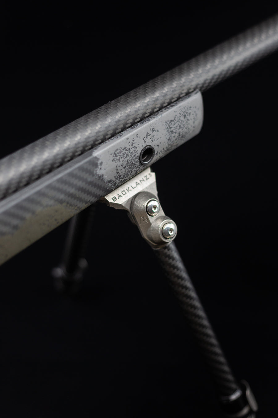 Backlanz Carbon Bipod - Notched w/Universal Mounting Bracket