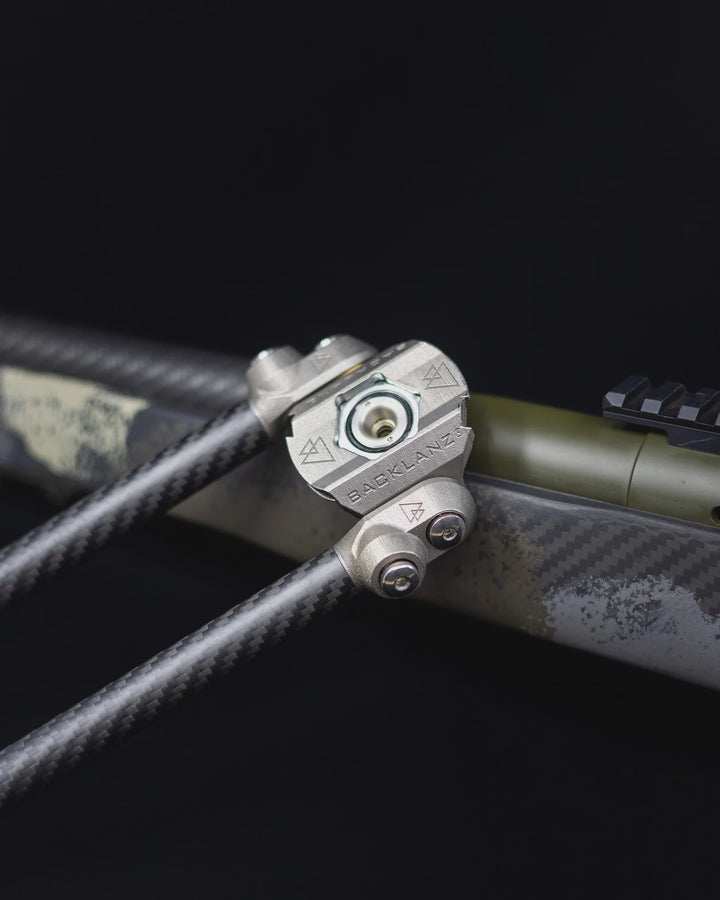 Backlanz Carbon Bipod - Notched w/Universal Mounting Bracket