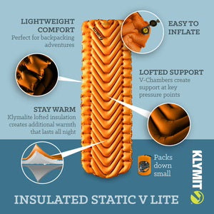 Klymit Insulated Static V Lite Inflatable Sleeping Mat