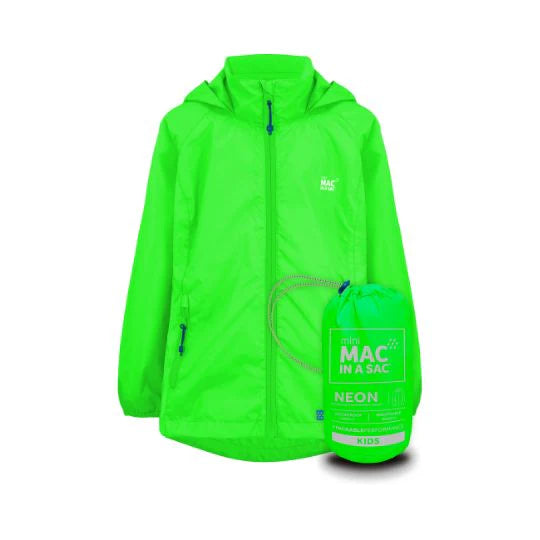 MAC IN A SAC Kids NEON Mini Packable Waterproof Jacket *CLEARANCE*