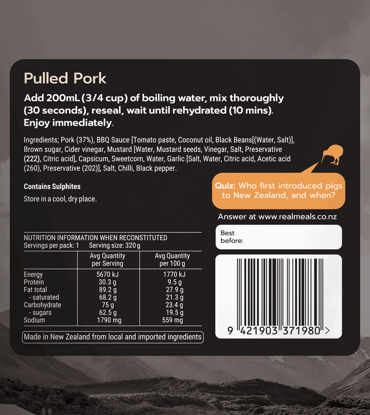 Real Meals PULLED PORK - Deluxe