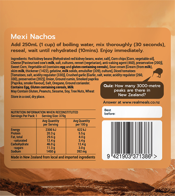 Real Meals DINNER Mexi Nachos