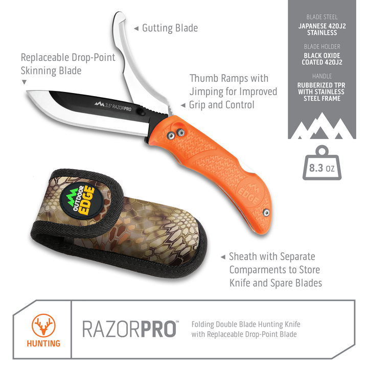 Outdoor Edge Razor Pro Orange 3.5"