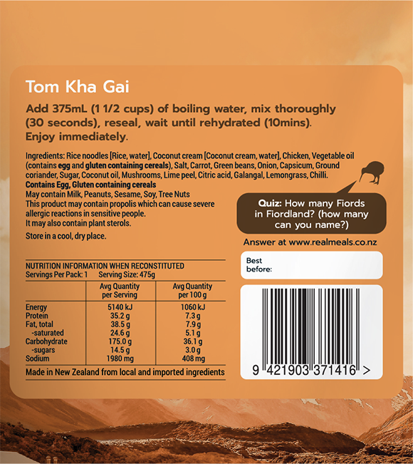 Real Meals DINNER Tom Kha Gai