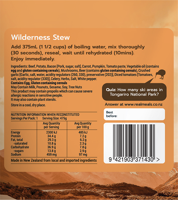 Real Meals DINNER Wilderness Stew